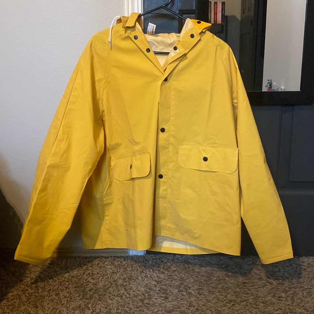 Yellow rain jacket